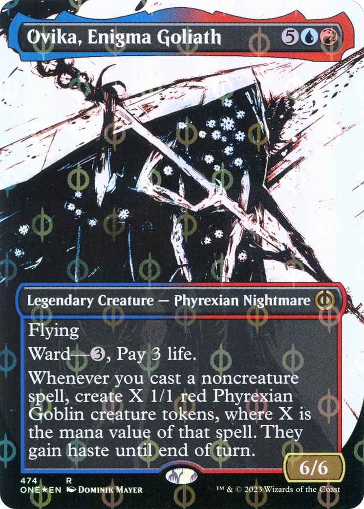 Ovika, Enigma Goliath (Borderless Ichor Step-and-Compleat Foil) [Phyrexia: All Will Be One]