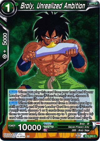 Broly, Unrealized Ambition [BT6-063]
