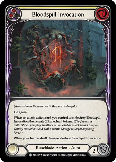 Bloodspill Invocation (Yellow) [U-ARC107] Unlimited Rainbow Foil